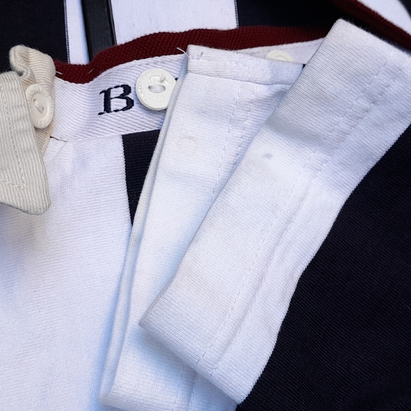 Burberry London Navy Blue Striped Rugby Long Sleeve Polo Embroidered! - Picture 7 of 7